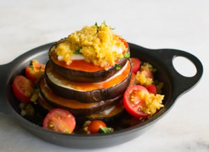 lidias mozarello and eggplant stacks